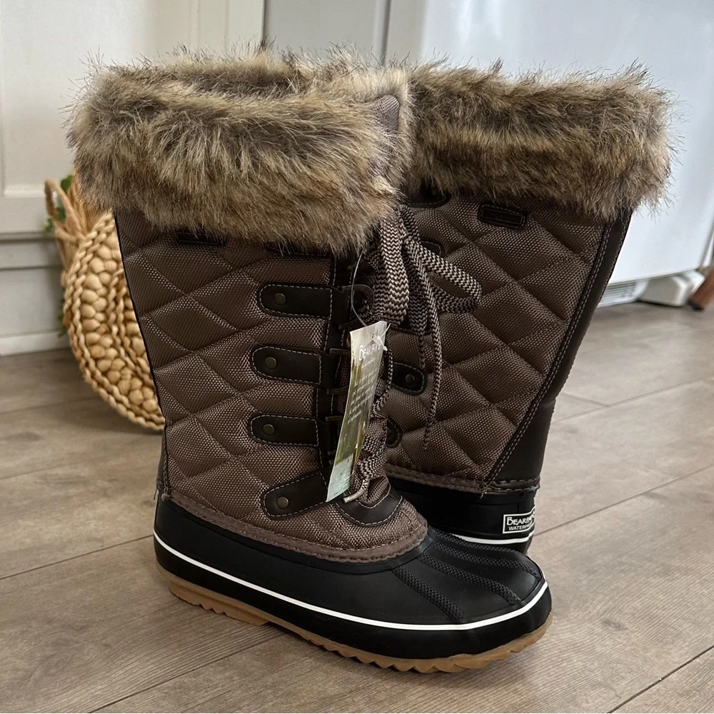 New Bearpaw Mckinley Women's Insulated Tall Winter Boots Water Proof Size 5